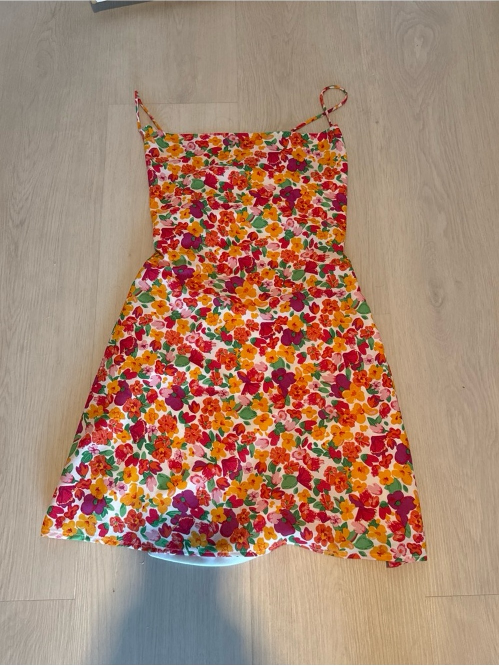 Princess Polly Floral Dress in White, Red, Orange, Pink & Green